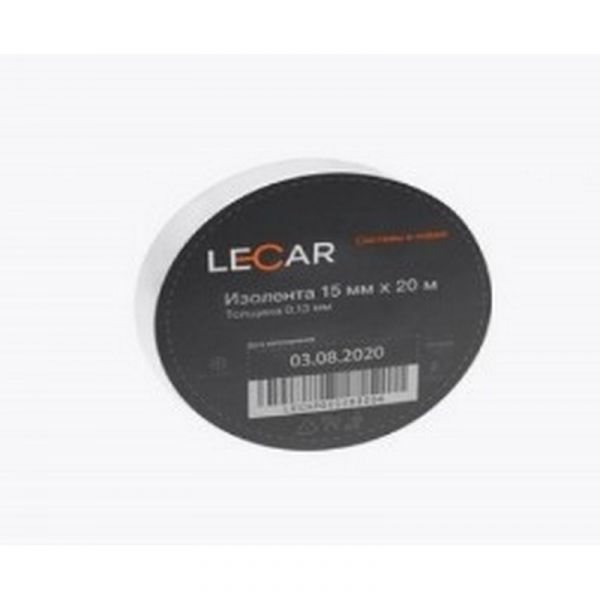 Изолента LECAR 93006 20 м x 15 мм, белый